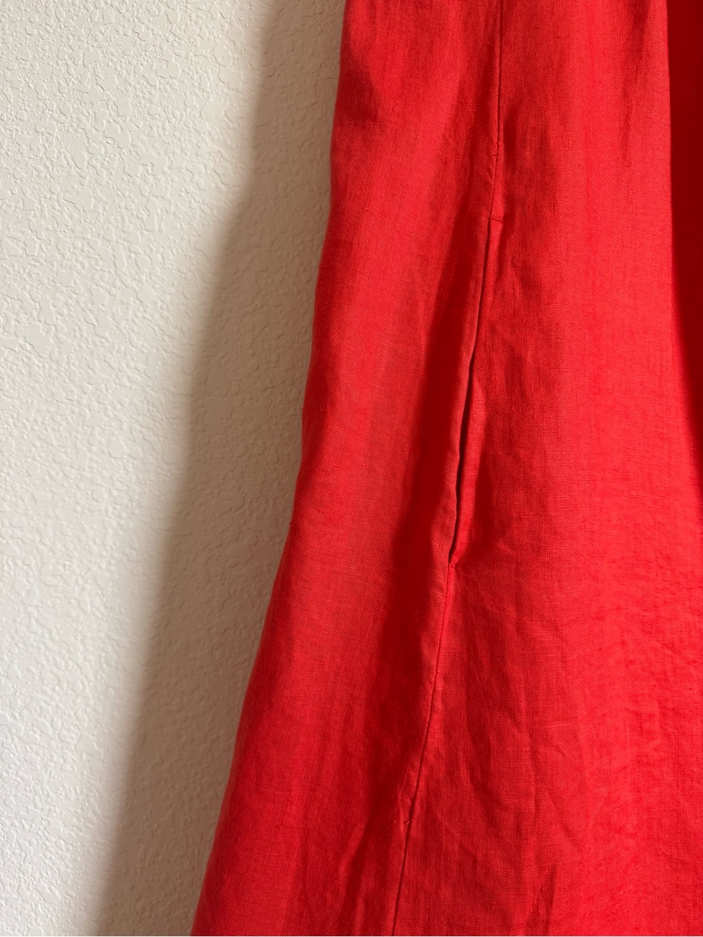 Eileen Fisher Flame Red Organic Linen Cami Lightweight Midi Dress Size Large - Picture 5 of 10